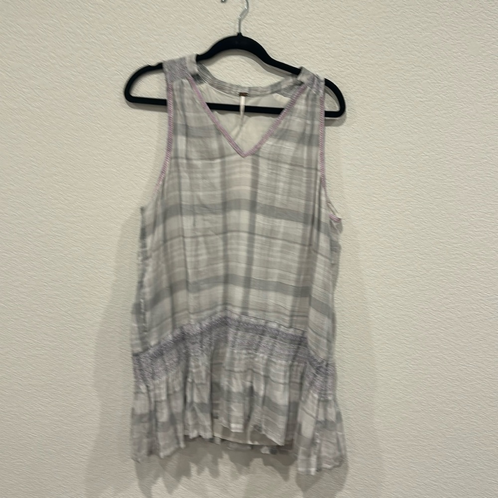 Grey with lavender stitching free people sun dress